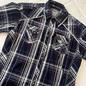Men’s short sleeve BKE athletic fit western style button down